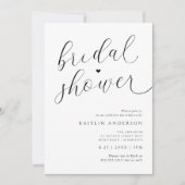 Invitation Fête des mariées romantique moderne noir et blanc (Devant)