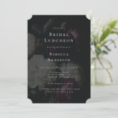 Invitation Fête des mariées romantique Moody Black Gothique F (Debout devant)