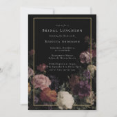 Invitation Fête des mariées romantique Moody Black Gothique F (Devant)