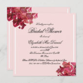 Invitation Fête des mariées romantique Pétale rose (Devant / Derrière)