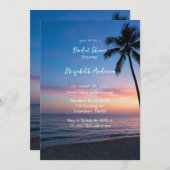 Invitation Fête des mariées romantique Sunset Beach (Devant / Derrière)