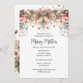 Invitation Fête des mariées rose (Devant / Derrière)