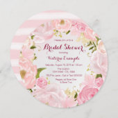 Invitation Fête des mariées Rose aquarelle (Devant / Derrière)