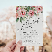 Invitation Fête des mariées Rose aquarelle