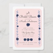 Invitation Fête des mariées Rose Aquarelle Rose Bleu (Devant)