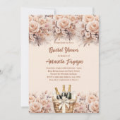 Invitation Fête des mariées rose beige brun (Devant)