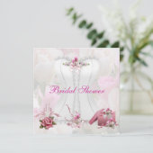 Invitation Fête des mariées Rose blanc Corset Floral (Debout devant)