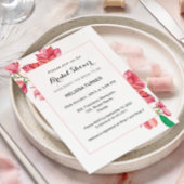 Invitation Fête des mariées rose blanc floral Magnolia