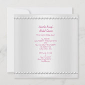 Invitation Fête des mariées rose blanc Pearl Mariage (Dos)