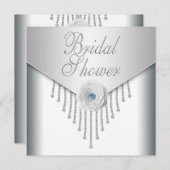 Invitation Fête des mariées Rose blanche (Devant / Derrière)