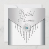 Invitation Fête des mariées Rose blanche (Devant)