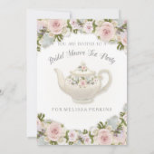 Invitation Fête des mariées Rose Blush Succulent Feuille Mint (Dos)