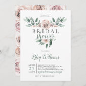 Invitation Fête des mariées Rose Boho (Devant / Derrière)