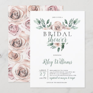 Invitation Fête des mariées Rose Boho