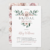 Invitation Fête des mariées Rose Boho (Devant / Derrière)