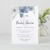 Invitation Fête des mariées Rose chic Dusty Blue Ivory (Debout devant)