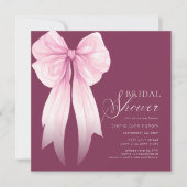 Invitation Fête des mariées rose Coquette Bow (Devant)