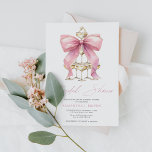 Invitation Fête des mariées rose Coquette Bow<br><div class="desc">Invitation à la douche nuptiale rose Coquette Bow</div>