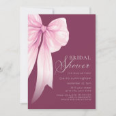 Invitation Fête des mariées rose Coquette Bow (Devant)