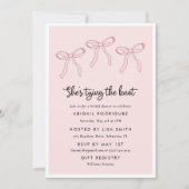 Invitation Fête des mariées rose Coquette Bow (Devant)