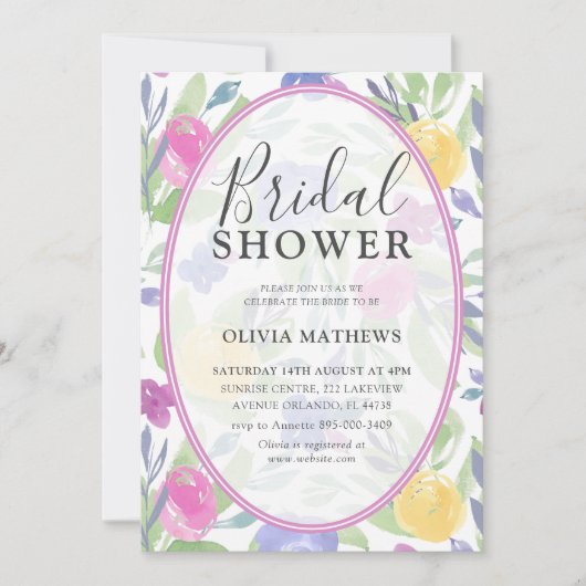 Invitation Fête des mariées Rose couleur chic (Devant)