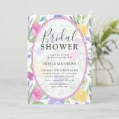 Invitation Fête des mariées Rose couleur chic (Debout devant)