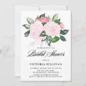 Invitation Fête des mariées Rose d'aquarelle rose doux (Devant)