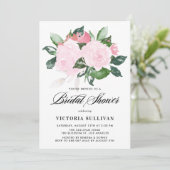 Invitation Fête des mariées Rose d'aquarelle rose doux (Debout devant)