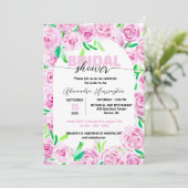 Invitation Fête des mariées Rose d'aquarelle rose frais (Debout devant)