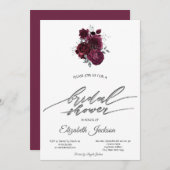 Invitation Fête des mariées Rose de Bourgogne (Devant / Derrière)