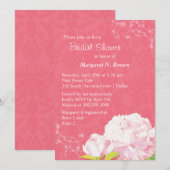 Invitation Fête des mariées rose de corail de Peony (Devant / Derrière)