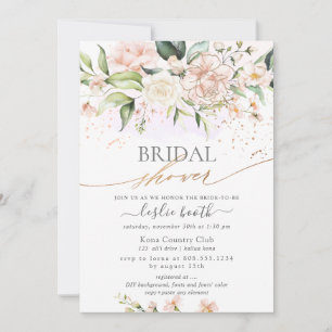 Invitation Fête des mariées Rose de crème d'aquarelle