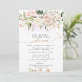 Invitation Fête des mariées Rose de crème d'aquarelle (Debout devant)