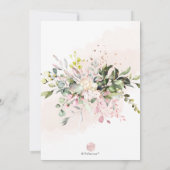 Invitation Fête des mariées Rose de crème d'aquarelle (Dos)