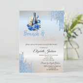 Invitation Fête des mariées Rose de disques Blue Wine (Debout devant)