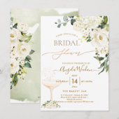 Invitation Fête des mariées Rose de l'albâtre aquarelle (Devant / Derrière)