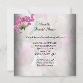 Invitation Fête des mariées rose Dentelle Blanche (Dos)