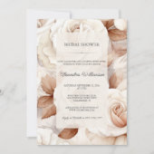 Invitation Fête des mariées Rose d'ivoire et de rouille (Devant)