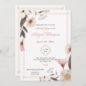 Invitation Fête des mariées Rose Dusty (Devant / Derrière)