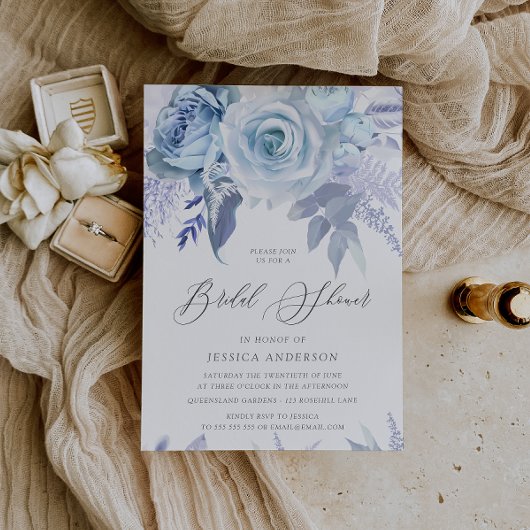 Invitation Fête des mariées Rose Dusty Blue