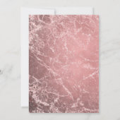 Invitation Fête des mariées rose en marbre doré rose moderne (Dos)