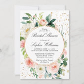 Invitation Fête des mariées rose et blanc (Devant)