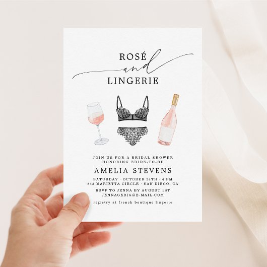 Invitation Fête des mariées Rosé et Lingerie