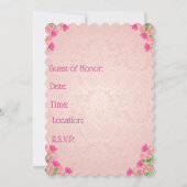 Invitation Fête des mariées rose et pêche à écharpe (Dos)