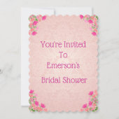 Invitation Fête des mariées rose et pêche à écharpe (Devant)