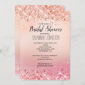 Invitation Fête des mariées rose et Rose (Devant / Derrière)