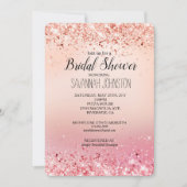 Invitation Fête des mariées rose et Rose (Devant)