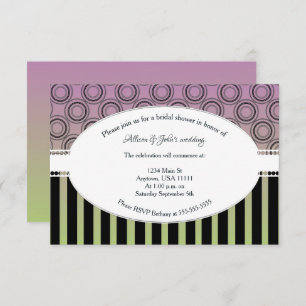 Invitation Fête des mariées rose et vert Posh