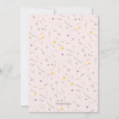 Invitation Fête des mariées rose Fleur sauvage d'aquarelle (Dos)