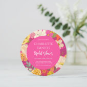 Invitation Fête des mariées rose fleurie du jardin (Debout devant)